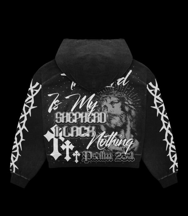 Psalm 23:1 Black Rhinestone Hoodie